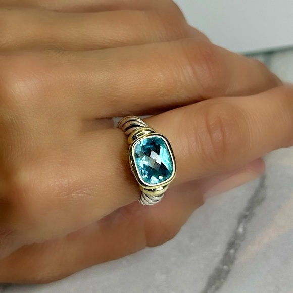 David Yurman Blue and Gold Ring - Picture 2 of 8